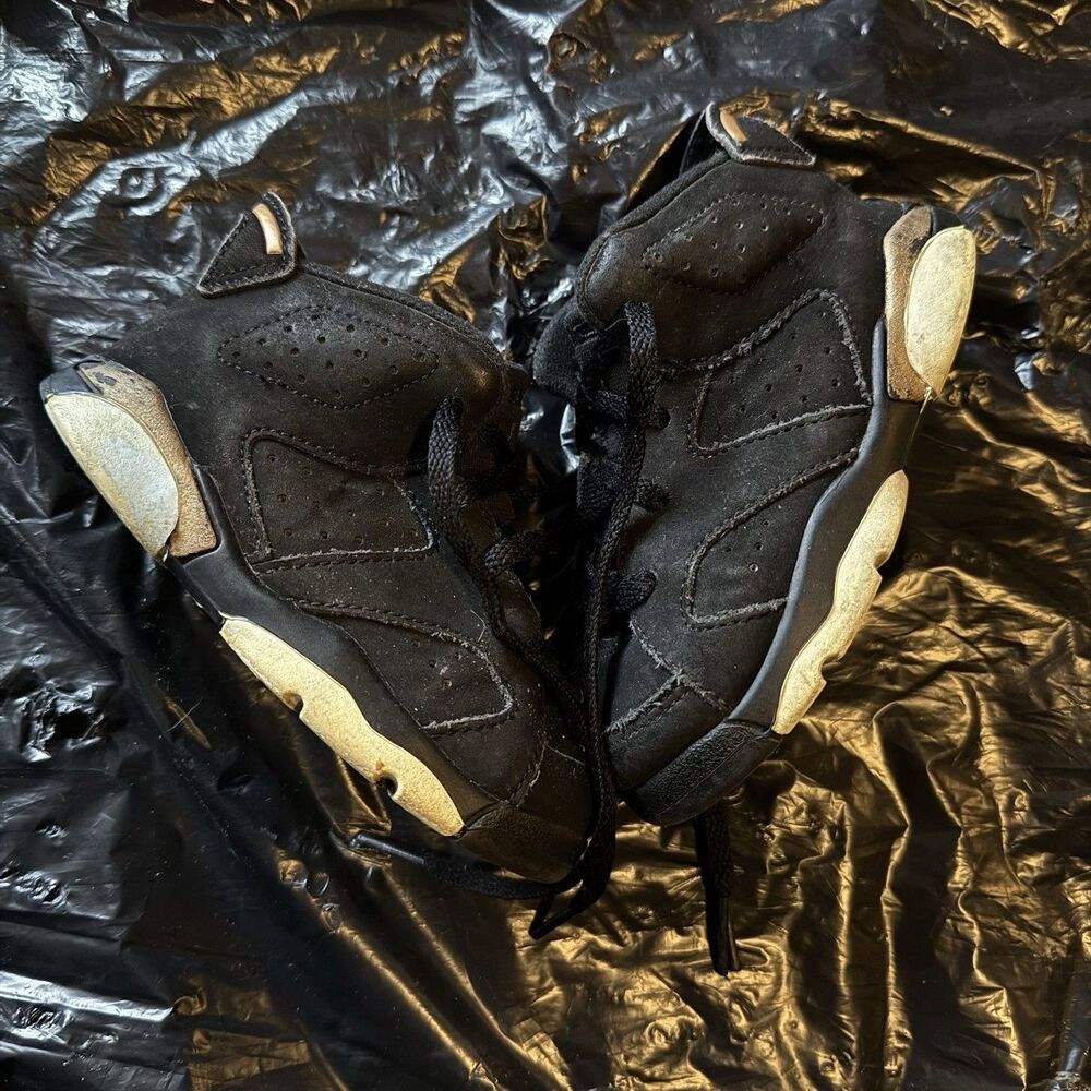 Jordan Air Jordan 6 DMP  Kids Sneakers Black White Suede High Top 7C 384667-003
